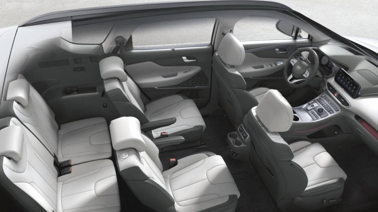 Nội thất Hyundai SantaFe 2022 phiên bản 6 chỗ sàn bán xe vn